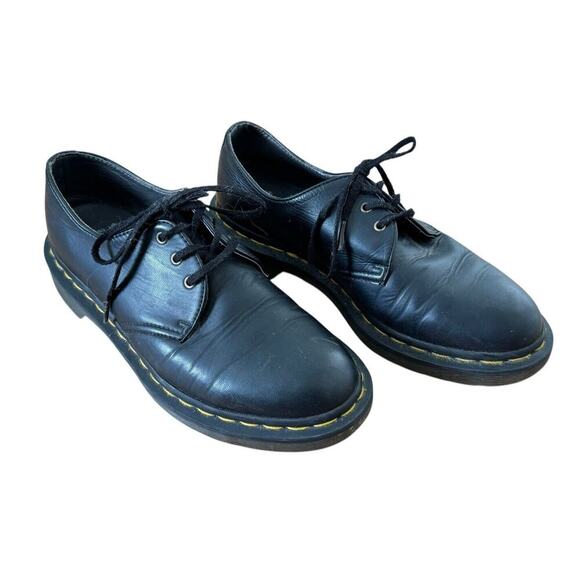 DR. MARTENS AirWair Unisex Vegan Black Oxford Shoes Air Cushion Men 7 Women 8 - Picture 2 of 13